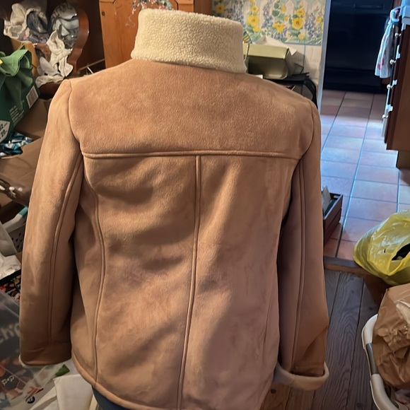 Talbots winter jacket Imitation suede and shearling. Size M no stains or tears - Picture 2 of 3